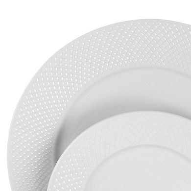 Elama Maisy 18 Piece Round Porcelain Dinnerware Set in White