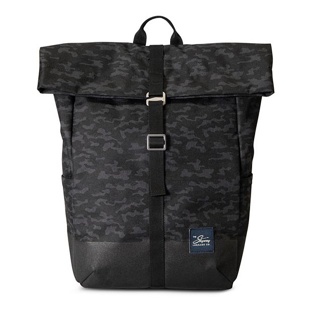 Roll top outlet commuter backpack