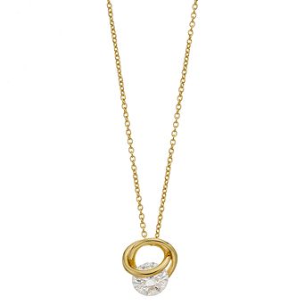 Stella Valentino 14k Gold Over Silver 1 1/5 Carat T.W. Lab-Created Moissanite Double Eternity Circle Love Knot Pendant Necklace