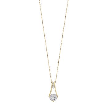 Stella Valentino 14k Gold Over Silver Lab Created Moissanite Trapeze Anniversary Pendant Necklace