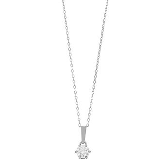 Stella Valentino Sterling Silver 1 Carat T.W. Lab-Created Moissanite Drop Pendant Necklace