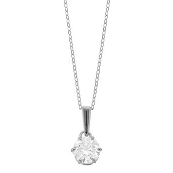 Stella Valentino Sterling Silver 2 Carat T.W. Lab-Created Moissanite Drop Pendant Necklace