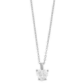 Stella Valentino Sterling Silver 1 Carat T.W. Lab-Created Moissanite Heart Pendant Necklace