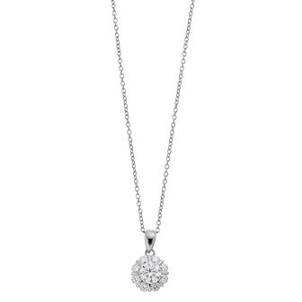 Stella Valentino Sterling Silver Lab Created Flower Pinwheel Pendant Necklace