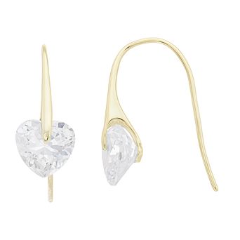 Stella Valentino 14k Gold Over Silver Lab Created Moissanite Modern Heart Drop Earrings