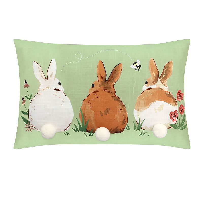 Celebrate Together Easter Green Bunny Bottoms Pillow, Lt Green, 14X22