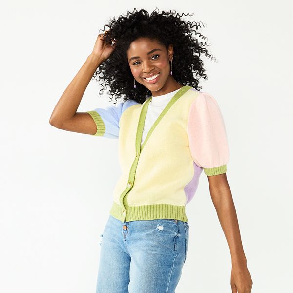 Womens color new arrivals block cardigan