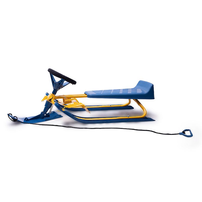Machrus Frost Rush Snow Racer Winter Sled with Padded Steering Wheel, Twin 