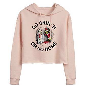 Juniors' Dr. Seuss's The Grinch Go Grinch Cropped Graphic Hoodie