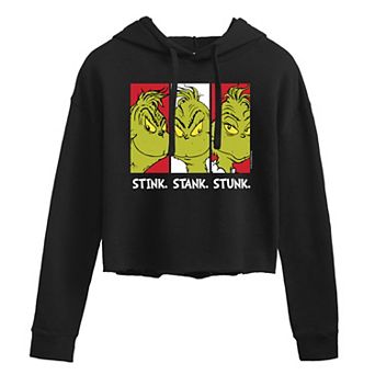 Juniors' Dr. Seuss's The Grinch Stink, Stank, Stunk Cropped Graphic Hoodie