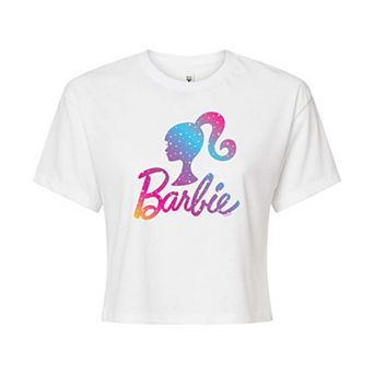 Juniors' Barbie Winter Logo Cropped Graphic Tee