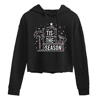 Juniors' Barbie "Tis The Season" Dream House Cropped Graphic Hoodie