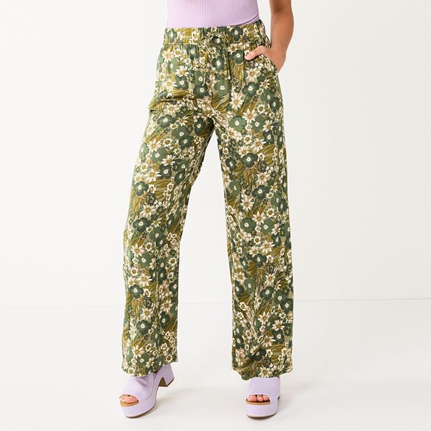 Jyeity Save Lots Of Time, Athletic Cropped Pants Floral Printing Elastic  Waist Beach Pants Try Before You Buy Womens Pants Green Size 5XL(US:18) 