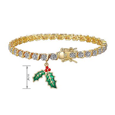 Sarafina Diamond Accent Holly Charm Bracelet