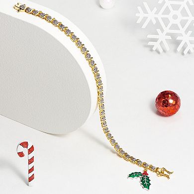 Sarafina Diamond Accent Holly Charm Bracelet
