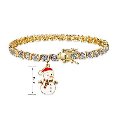 Sarafina Diamond Accent Snowman Charm Bracelet