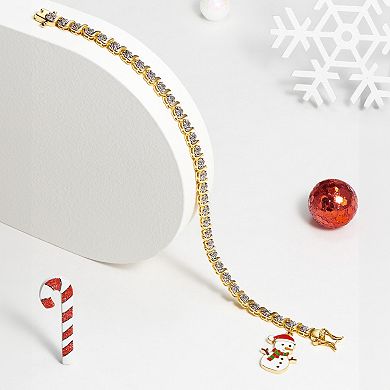 Sarafina Diamond Accent Snowman Charm Bracelet