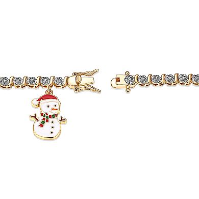 Sarafina Diamond Accent Snowman Charm Bracelet