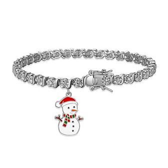 Sarafina Diamond Accent Snowman Charm Bracelet