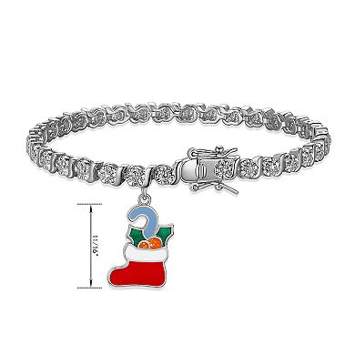 Sarafina Diamond Accent Stocking Charm Bracelet