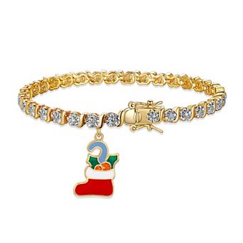 Sarafina Diamond Accent Stocking Charm Bracelet