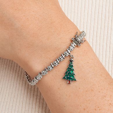 Sarafina Diamond Accent Christmas Tree Charm Bracelet
