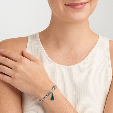 Sarafina Diamond Accent Christmas Tree Charm Bracelet
