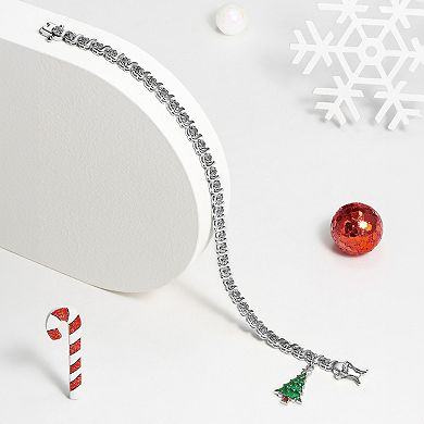 Sarafina Diamond Accent Christmas Tree Charm Bracelet