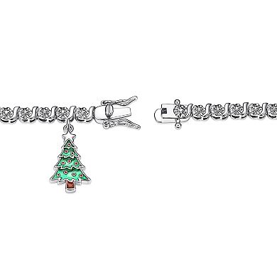 Sarafina Diamond Accent Christmas Tree Charm Bracelet