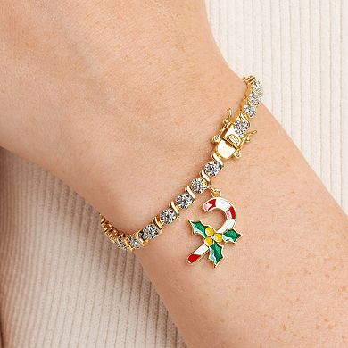 Sarafina Diamond Accent Candy Cane Charm Bracelet