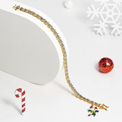 Sarafina Diamond Accent Candy Cane Charm Bracelet