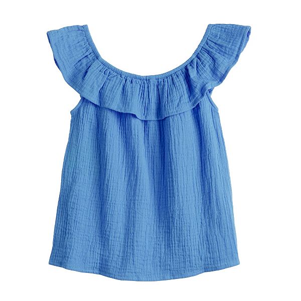 Girls 6-20 SO® Off-the-Shoulder Ruffled Top in Regular & Plus Size