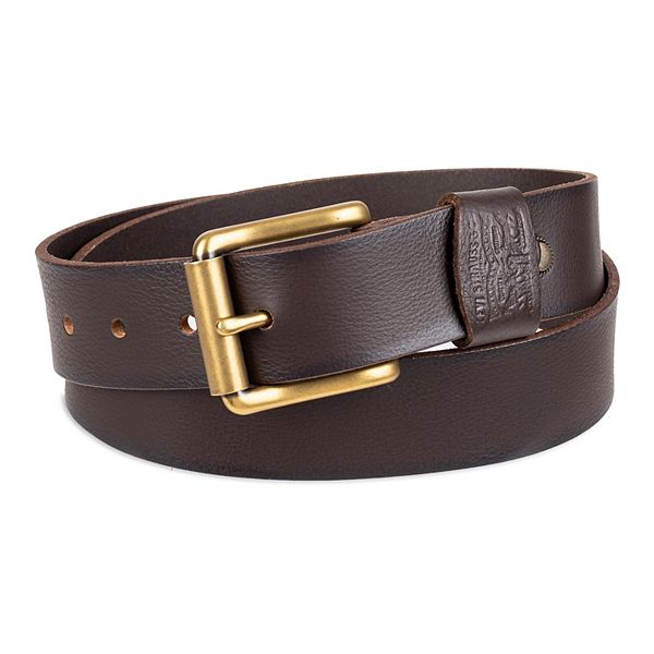 Men's Levi's® Leather Rivet and Roller Bar Buckle Jean Belt