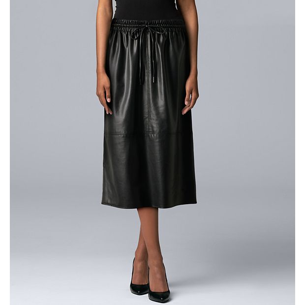 Women's Simply Vera Vera Wang Faux-Leather Midi Skirt