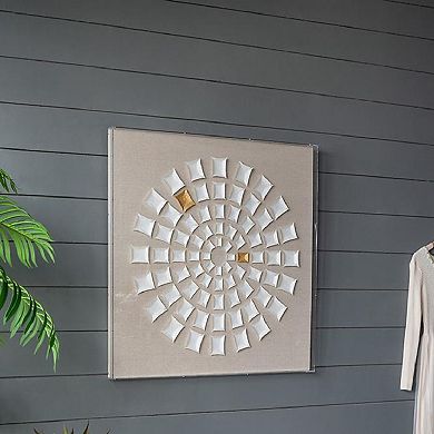 A&B Home 3D Rectangles Forming Circle Framed Wall Decor