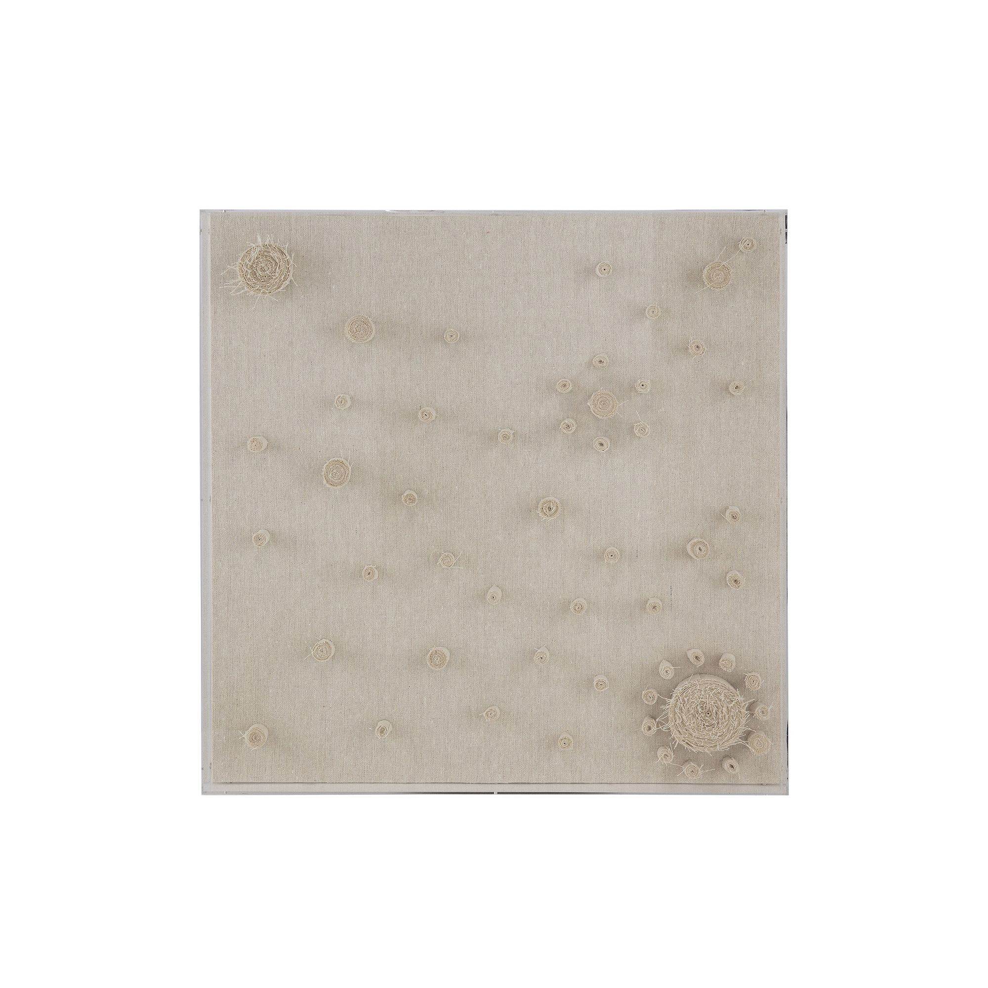 A&B Home 3D Spiral Dot Framed Wall Decor, Beige
