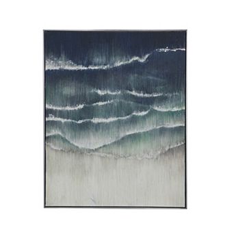 A&B Home Abstract Beach Waves Framed Wall Art