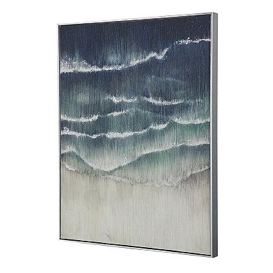 A&B Home Abstract Beach Waves Framed Wall Art