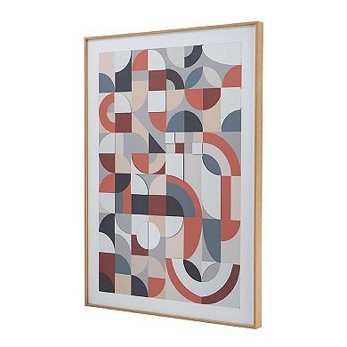 A&B Home Abstract Framed Mirror Art