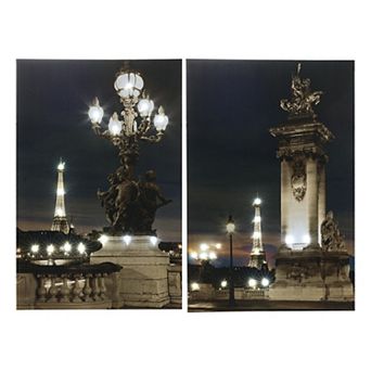 A&B Home Eiffel Tower LED Wall Decor 2 pc Set