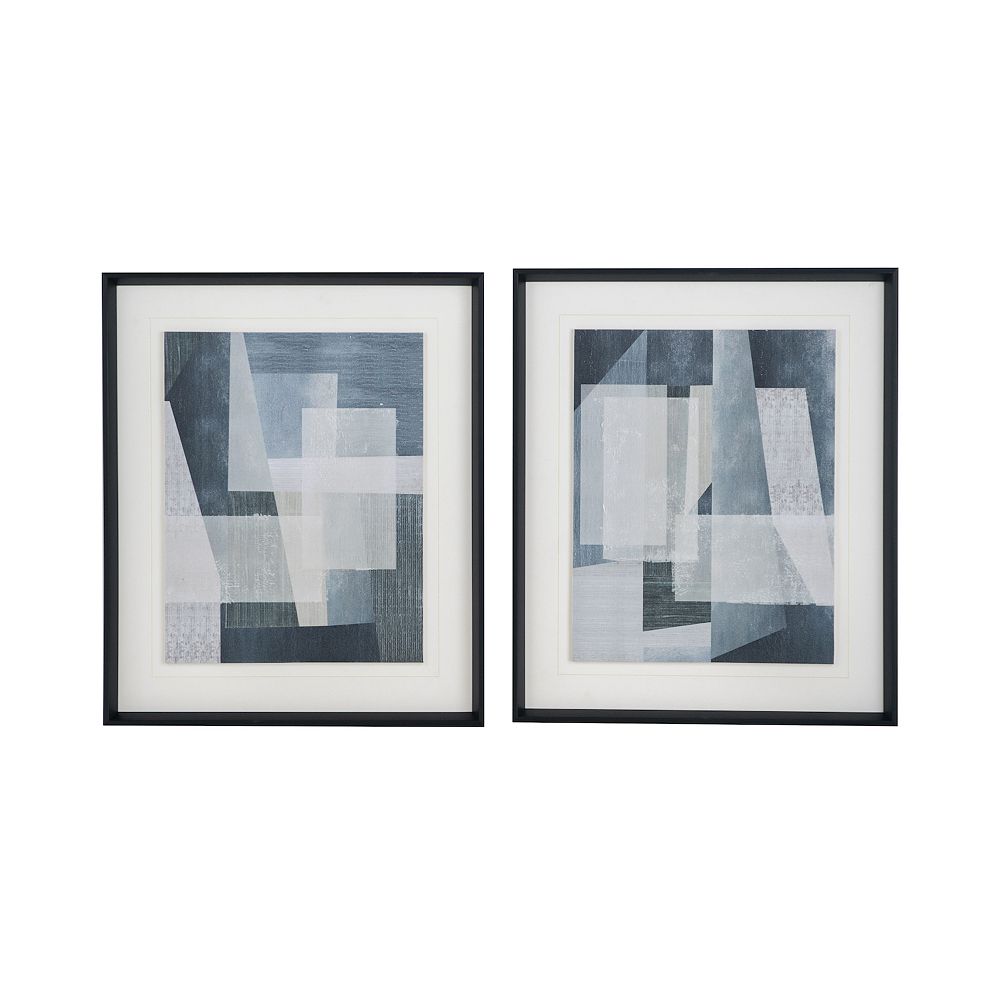 A&B Home Geometric Shapes Framed Wall Art 2-Piece Set