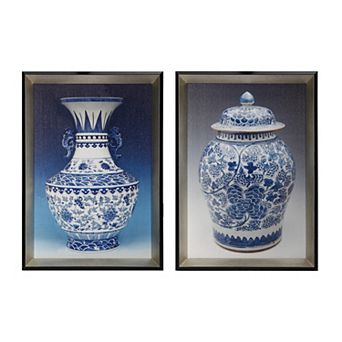 A&B Home Ginger Jar Framed Wall Art 2 pc Set