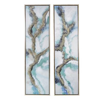 A&B Home Growing Inside Oil Painting 0n Frame 2 pc Set