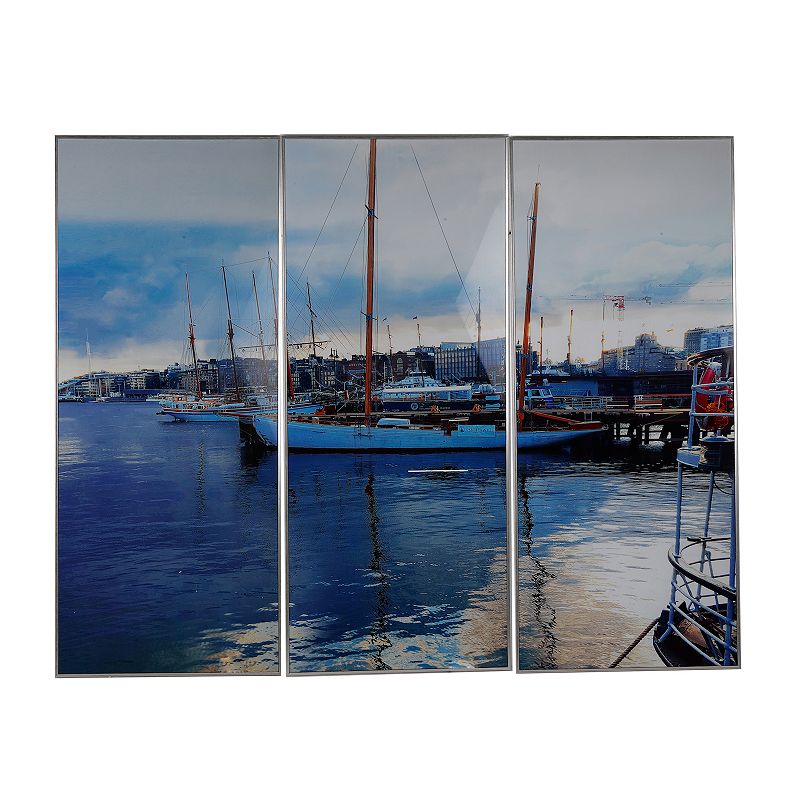 37922787 A&B Home Harbor Boat Wall Art 3-piece Set, Grey sku 37922787
