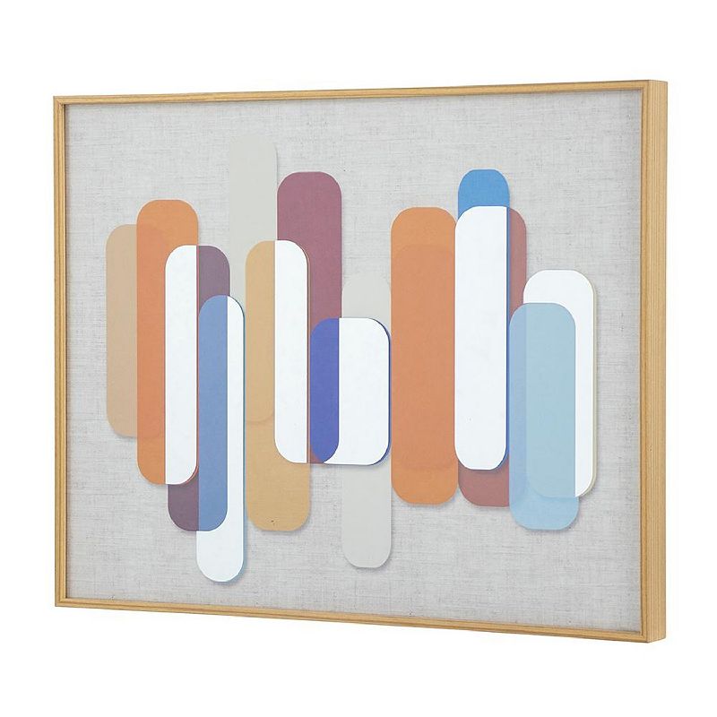 A&B Home Layered Shapes Framed Mirror Art, Multicolor