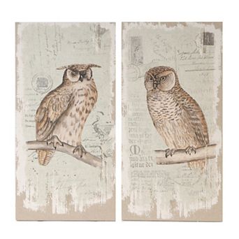 A&B Home Lilith Owl Wall Art 2 pc Set