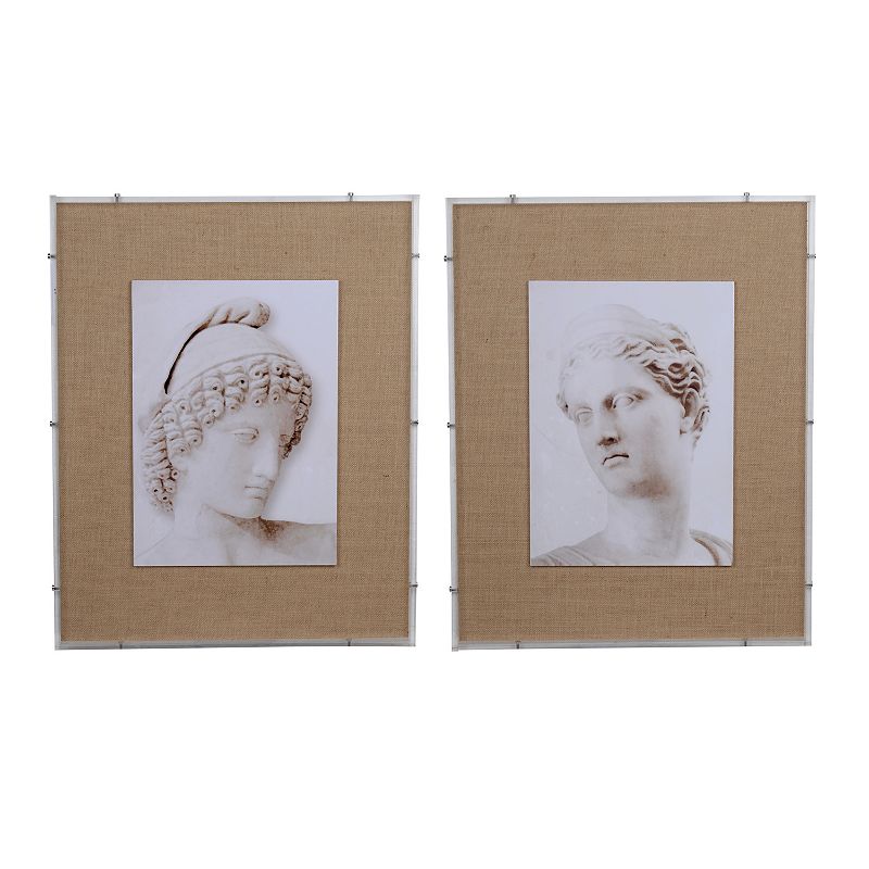 A&B Home Roman Bust Framed Wall Art 2-piece Set, Brown
