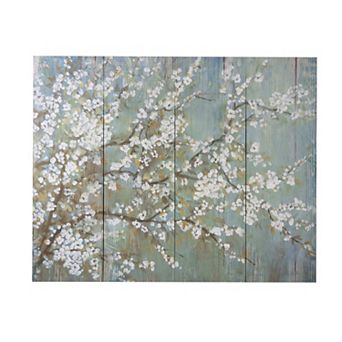 A&B Home Saison White Cherry Blossom Canvas Wall Art