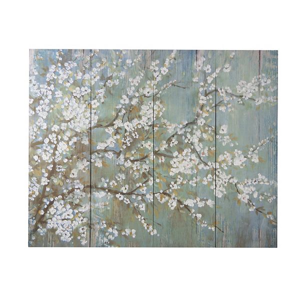 A&B Home Saison White Cherry Blossom Canvas Wall Art