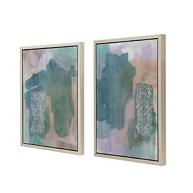 A&B Home Teals Abstract Framed Wall Art 2-Piece Set